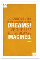 Go Confidently Blank Boxed Note Cards with Envelopes, All Occasion (12 Count), Henry David Thoreau Inspirational Quote, FS66676 Tree-Free Greetings