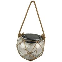Moonrays Solar LED Buoy Hanging Light Made Of Glass (White)