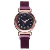 Hotkey Womens Wrist Watches Clearance Fashion Starry Sky Noctilucent Mosaic Diamond Quartz Mesh Belt Watch