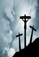 AOFOTO 5x7ft Crucifixion Of Jesus Christ Background Calvary Hill and Three Crosses Photography Backdrop Resurrection Religious Lent Holy Week Passion Kid Adult Portrait Easter Photo Studio Props