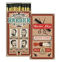 MY SWANKY HOME Retro Vintage Style Barber Shop Matches | Set 10 Beard Masculine