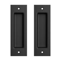 SMARTSTANDARD 2 Pack Flush Pull 6 1/2" Matte Black Inset Handle, Recessed Finger Pull for Sliding Barn Door, Closet, Pocket Door