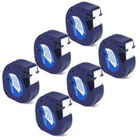 Suminey Compatible Label Tape Replacement for Dymo LetraTag Refills 91331 S0721610 Black on White Plastic Label Tapes 12 mm x 4 m for LetraTag Plus LT100H LT100T LetraTag QX50, 6-Pack
