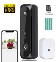 WiFi Video Doorbell - ZHENREN 1080P HD Wireless Doorbell Camera with PIR Motion Detection, Night Vision, 166°Wide Angle, Two-Way Audio, 2.4GHz WiFi, Included Free Chime and 32G Micro SD Card