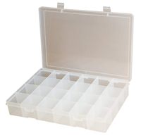 Durham LP24-CLR Polypropylene Large Box, 24 Compartment, 9" Length x 13-1/8" Width x 2-5/16" Height, Clear