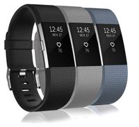 Bands Replacement Compatible for Fitbit Charge 2, Adjustable Wrist Accessories Sport Wristbands for Women&Men (Black-Cyan-Gray-D, Small)