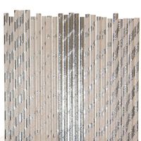 Silver Foil Paper Straw Mix - Silver, Glitter - Striped, Polka Dot, Star, Solid (50)