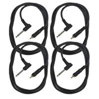 Seismic Audio - SA-TSR5-R-4Pack - 4 Pack of 5 Foot Right Angle 1/4" TS to RCA Mono Patch Cable - Amplifier to Mixer Connector - Unbalanced Adapter