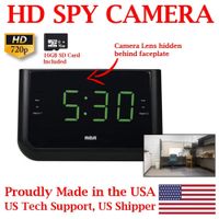 [100% COVERT] SecureGuard HD 720p USB Charger & Clock Radio Spy Camera Covert Hidden Nanny Camera Spy Gadget with 32GB Micro SD Card