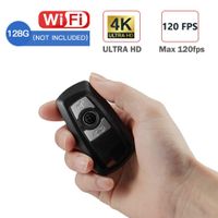SHECAI 4K Ultra HD WiFi Car Key Spy Camera Mini Spy Camera Car Key Portable Covert Camera Resolution (3840x2160) Supports up to 128G Memory Black (No Card)