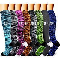 Compression Socks for Women & Men 15-20 mmHg, Best Medical, Nursing, for Running, Athletic, Edema, Diabetic, Varicose Veins, Travel (Large/X-Large, 12 Yellow/Gray/Red/Multi/White/Multi/Black)
