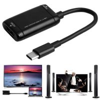 Adasea USB C to HDMI Adapter USB Type C to HDMI Cable USB 3.1 Cable For MHL Android Phone Tablet Black