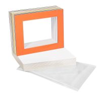 Golden State Art, Pack of 25 Mixed Colors Pre-Cut 11x14 Picture Mat for 8x10 Photo with White Core Bevel Cut Mattes Sets. Includes 25 High Premier Acid Free Mats & 25 Backing Board & 25 Clear Bags