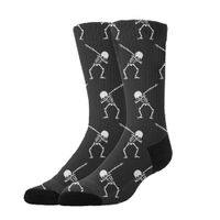 GLORY ART Dabbing Skeleton Funny Unisex Premium Cotton Socks Funny Colorful Pattern Autumn Winter Socks Slipper Warm Socks