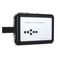 FORE Nostalgia USB Cassette/Tape Converter/Player with Thumb/Flash Drive USB Disk Tape-to-MP3 Adapter/Transfer-Silver&Black