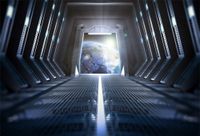 OFILA Spaceship Corridor Backdrop 7x5ft Photography Background Earth Outer Space Planet Evolution Speckle Photos Kids Boys Birthday Party Decoration Sapce Theme Photos Shooting Astronaut Studio Props