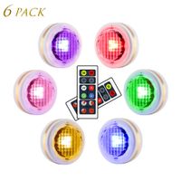 LEASTYLE Wireless LED Puck Lights with Remote Control, RGBW 12 Colors Changing Under Cabinet Lighting,Battery Operated Closet Light, Multicolor Lights for Bedroom,Bathroom,Kitchen,Hallowmas