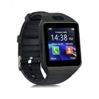 Smart Watch dz09 with Camera Bluetooth Wristwatch SIM Card Smartwatch for iOS Android Phones Support Multi Languages (Black)
