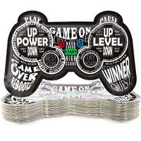 Video Game Controller Plates for Birthday Party (11 x 7 In, 48-Pack)