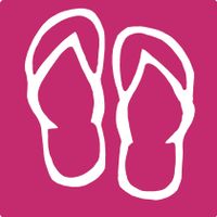 hBARSCI Flip Flops Vinyl Decal - 5 Inches - for Cars, Trucks, Windows, Laptops, Tablets, Outdoor-Grade 2.5mil Thick Vinyl - Pink