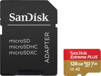 SanDisk Extreme Plus microSDXC UHS-I Card with Adapter, 128GB, SDSQXBZ-128G-ANCMA