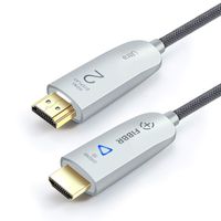 Fiber HDMI Cable 50ft, High Speed HDMI Fiber Optic Cable 1.4 4K@30Hz 10.2Gbps PET Braided Cord and Gold Plated Connector with HDR - VR Partner (15m)