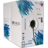 1000ft Cat6 Plenum | Fluke Tested | UTP Ethernet Network Cable 550 Mhz - Black