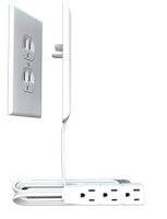 Sleek Socket Ultra-Thin Electrical Outlet Cover | Hides Ugly & Unsafe Plugs & Cords | 3 ft. Standard Size Outlet Cover with 3 Outlet Power Strip | UL/CSA Safety Certified