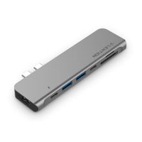 LENTION USB-C Portable Hub with 40Gbps Thunderbolt 3, 100W Power Delivery, 4K HDMI, 2 USB 3.0, SD/Micro Card Reader, Type C Data Adapter for MacBook Pro (Thunderbolt 3), 2018 2019 Mac Air (Space Gray)