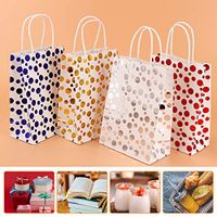 12Pcs Premium Assorted Gold Metallic Foil Gift Bags, Polka Dot Patterns, Gift Wrapping Set for Christmas, Wedding, Birthday Party,Gift Giving
