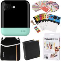 Polaroid POP Instant Camera (Green) Gift Bundle + Zink Paper (20 Sheets) + Pouch + 100 Sticker Border Frames + Hanging Frames + Album