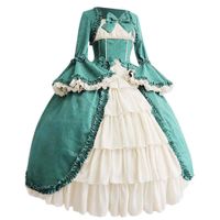 Miuye yuren Women's Victorian Fancy Dress Gothic Pageant Dress Retro Medieval Cosplay Dresses Renaissance Costumes (XXXL, Blue)
