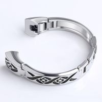 GHIJKL Bands Compatible Fit bit Alta HR and Alta, Adjustable Replacement Metal Classic Embossed Pattern Wrist Accessory Band, Small Large, Silver