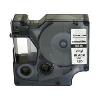 NEOUZA 18438 Compatible for DYMO Rhino Pro IND Vinyl Label Tape (1/2", Black on Red)