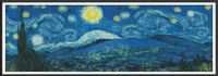 Cross Stitch Counted Kits Stamped Kit Cross-Stitching Pattern for Home Decor, 14CT Pre-Printed Fabric - DIY Art Crafts & Sewing Needlepoint Kit(Printed Kits,Starry Night Panorama)