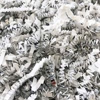 Black Cat Avenue 2 LB White & Silver Crinkle Cut Paper Shred Filler for Gift Wrap and Basket Filler