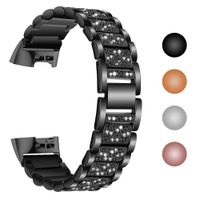 Velavior Compatible Fitbit Charge 3 Bands for Women, Premium Metal Bands with Rhinestone Bangle Bracelet Replacement Wristbands Accessories for Fitbit Charge3 & Charge 3 SE