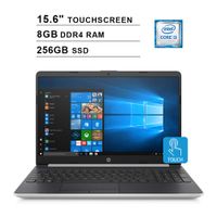 2019 HP Flagship 15 15.6 Inch Touchscreen Laptop (Intel Dual Core i3-8145U up to 3.9 GHz, 8GB RAM, 256GB SSD, Intel UHD 620, WiFi, Bluetooth, HDMI, Windows 10) (Silver)