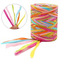 G2PLUS Colored 262 Feet Raffia Paper Ribbon,6 Colored Packing Paper String Perfect for Gift Wrapping and DIY Decoration