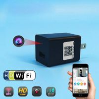 elegantstunning HD 1080P Wireless Mini Camera Wall WiFi Charger Adapter Video Security Camera US Plug