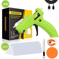 Cordless Hot Glue Gun,AONOKOY 30W USB Rechargeable Anti-Drip Mini Melt Glue Gun Kit with 30pcs Glue Sticks for DIY Arts&Crafts,Home Quick Repair,Festival Decoration