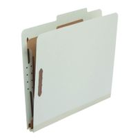 AmazonBasics Classification Folder- 100% Recycled, 1 Divider, 2" Embedded, Letter, Light Green, 10 per Box