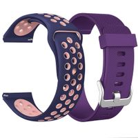 SKYLET for Fitbit Blaze Bands, 2 Pack Breathable Silicone Replacement Wristband for Fitbit Blaze Bracelet (No Tracker, No Frame)[2PC: Blue-Pink&Purple]