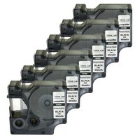 NEOUZA Compatible 18486 for DYMO Rhino Industrial IND Permanent Polyester Label Tape Black on Metallic Width 1/2" Length 18' (6 Packs)