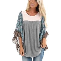SHUSUEN Womens Chunky Crew Neck Pullover Sweater Asymmetric Hem Cowl Neck Shirt Batwing Fleece Tops Blouse Gray