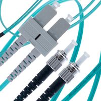 SC to ST Fiber Patch Cable Multimode Duplex - 15m (49.2ft) - 50/125um OM3 10G - Beyondtech PureOptics Cable Series