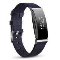 NAHAI Compatible with Fitbit Inspire HR Bands/Fitbit Inspire Band, Canvas Woven Fabric Bands Quick Release Strap Breathable Replacement Wristband for Fitbit Inspire, Women Men, Large, Ocean Blue