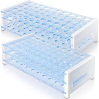 Test Tube Rack， HNYYZL 2 Pack 50 Hole Detachable Plastic Test Tube Rack for 13mm& 16mm Test Tubes