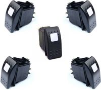 DCFlat 12v 20 Amp Waterproof Green/Red/Orange/White/Color LED On/Off Boat Marine Rocker Switch with Light (5 x LED Rocker Switch) (3 Pin) (White)