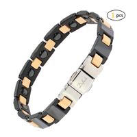 Dofash Titanium Magnetic Therapy Bracelet Pain Relief for Arthritis and Carpal Tunnel (Gun-Color and Rose Gold)
